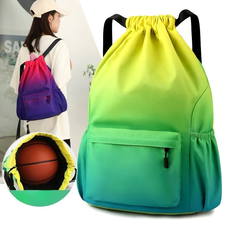 Zaino Sportivo Con Coulisse Fitness Viaggi Attività All Aperto Grande Capacità Palestra Nuoto Spiaggia Basket Uomo Donna