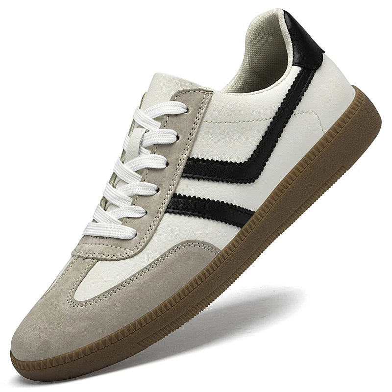 Scarpe Vulcanizzate Uomo Collezione Primaverile Scarpe Stringate Casual da Esterno Pelle Classiche da Passeggio Skate