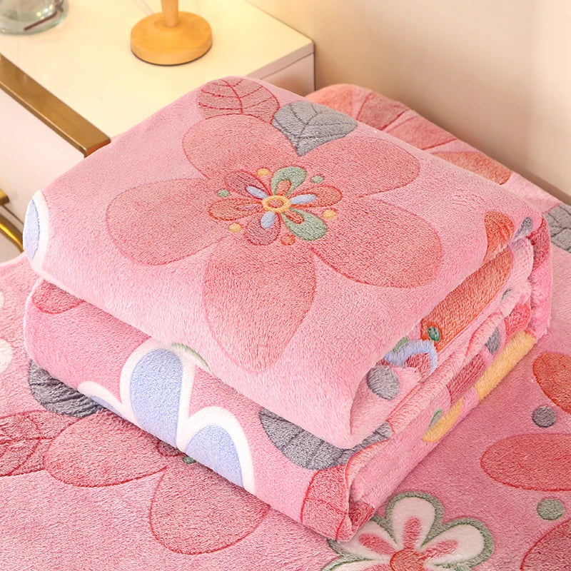 Bonenjoy 1 Pezzo Coperta In Pile Floreale Rettangolare Per Divano E Casa Morbida Calda Confortevole Plaid Da Viaggio