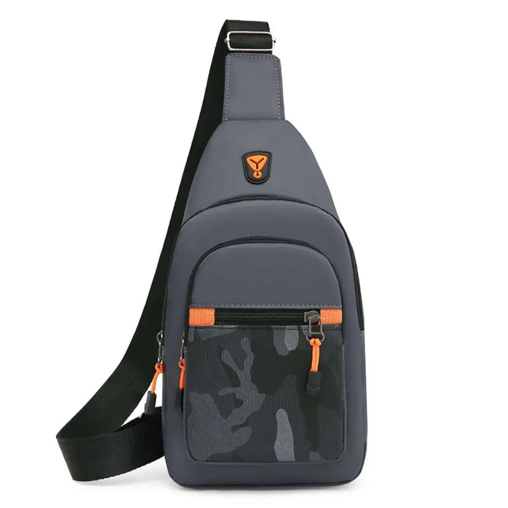 Borsa Da Petto Da Uomo In Tessuto Oxford Nero Grigio Blu Marsupio Grande Capacità Con Tracolla Unisex Sportiva Esterno