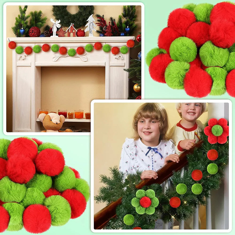 12/24 pezzi 6 cm peluche palla di Natale decorazione albero di Natale ornamento Navidad Natal regalo di Capodanno 2026