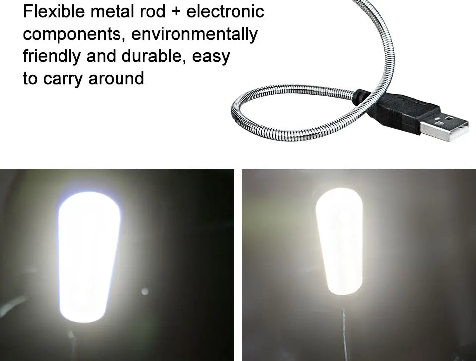 Homefish Lampada LED USB Mini Flessibile Lettura Notturna Portatile per Power Bank Laptop Notebook PC