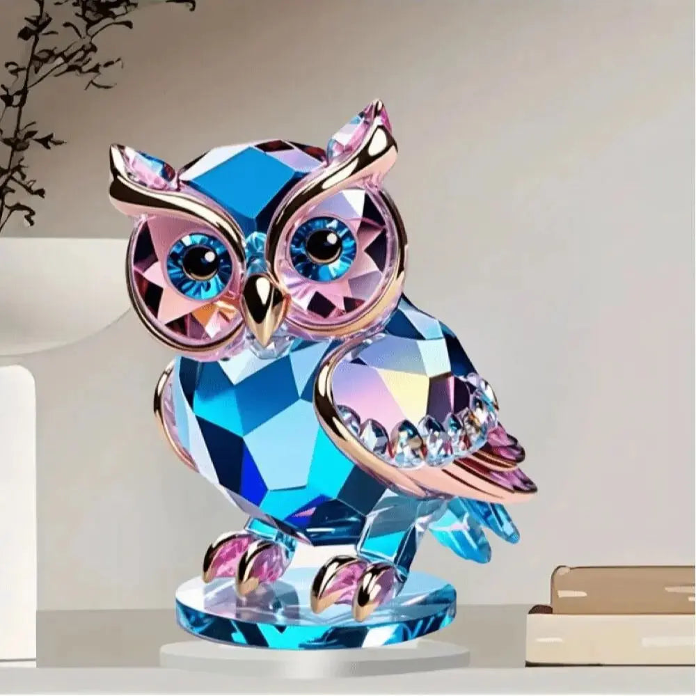 Gufo Di Plastica Cristallo Decorazione Da Tavolo 15 Cm Per Casa A Tema Animale Ornamento Pratico E Conveniente
