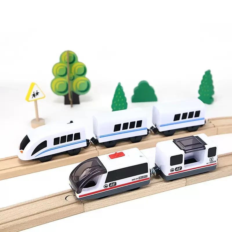 Locomotiva Magnetica Per Treno Ad Alta Velocità Di Simulazione Universale In Legno Per Giochi Educativi Ferroviari