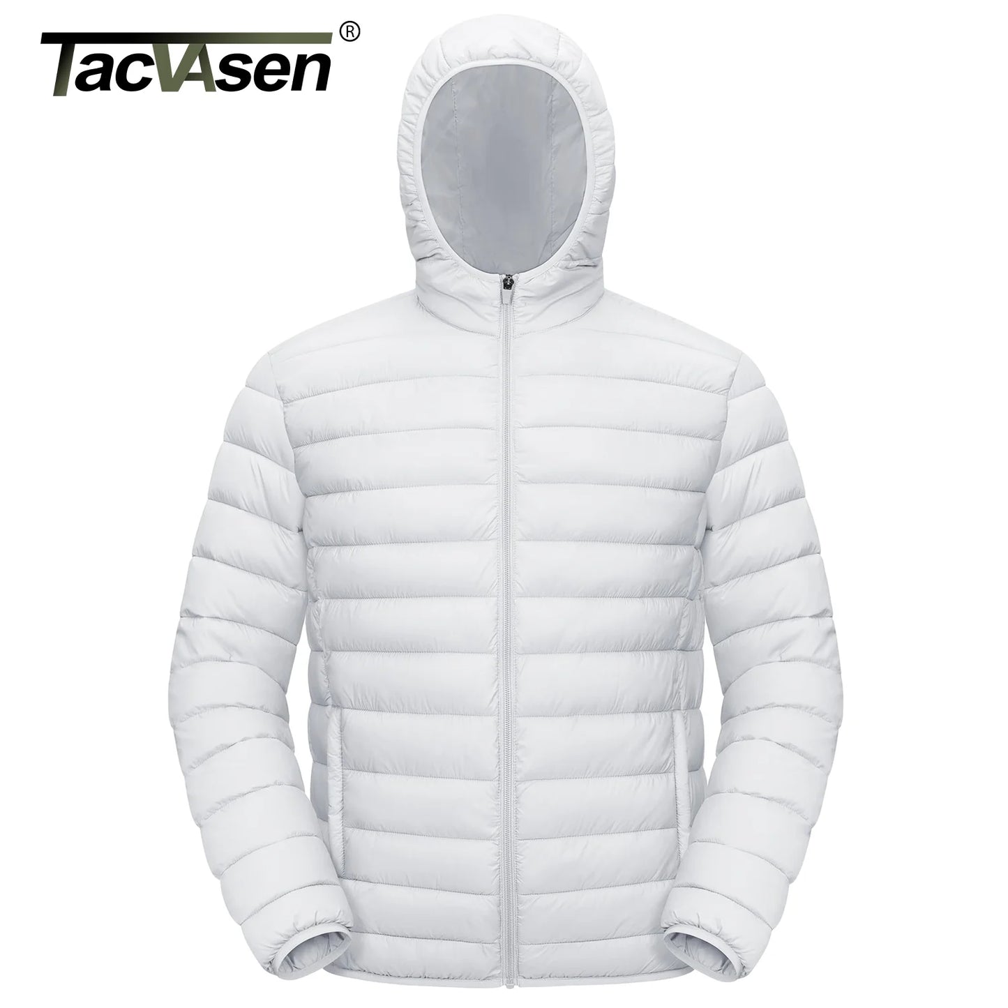 Tacvasen Piumini Leggeri Cappuccio Idrorepellente Giacca Trapuntata Isolata Uomo