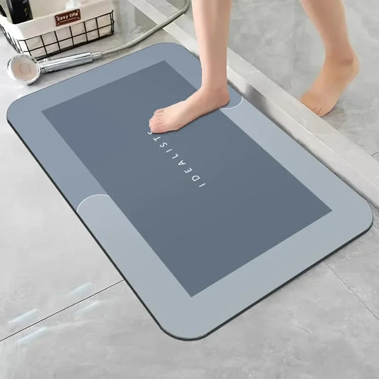 Tappetino da Bagno in Terra Diatomacea Super Assorbente Antiscivolo ad Asciugatura Rapida Morbido Tappeto per Doccia Lavanderia Camera da Letto Cucina Camper Bagno