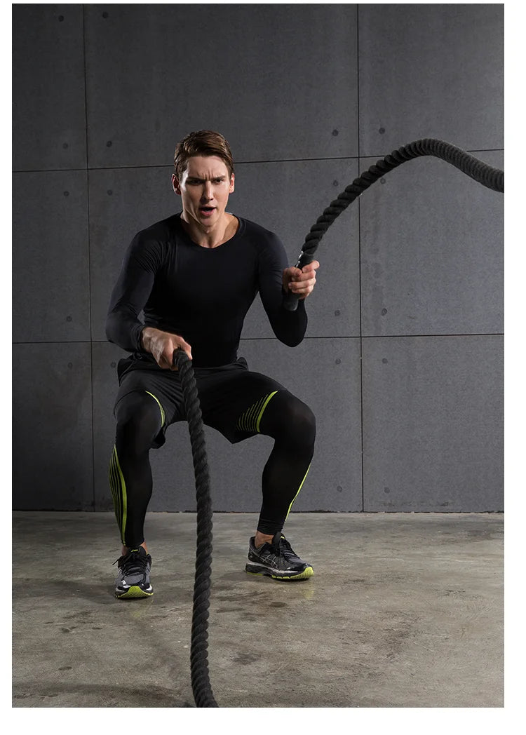 Maglia Compressiva Da Uomo A Maniche Lunghe Per Allenamento Palestra Ad Asciugatura Rapida Fitness
