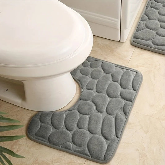 Tappetino Per WC A Forma Di U Impermeabile Antiscivolo In Camoscio Per Assorbimento Acqua Del Bagno