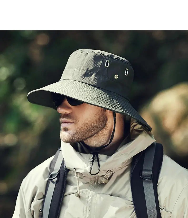 Cappello Da Pescatore Estivo Da Uomo Con Tesa Larga Protezione Solare Per Esterno Escursionismo Equestre