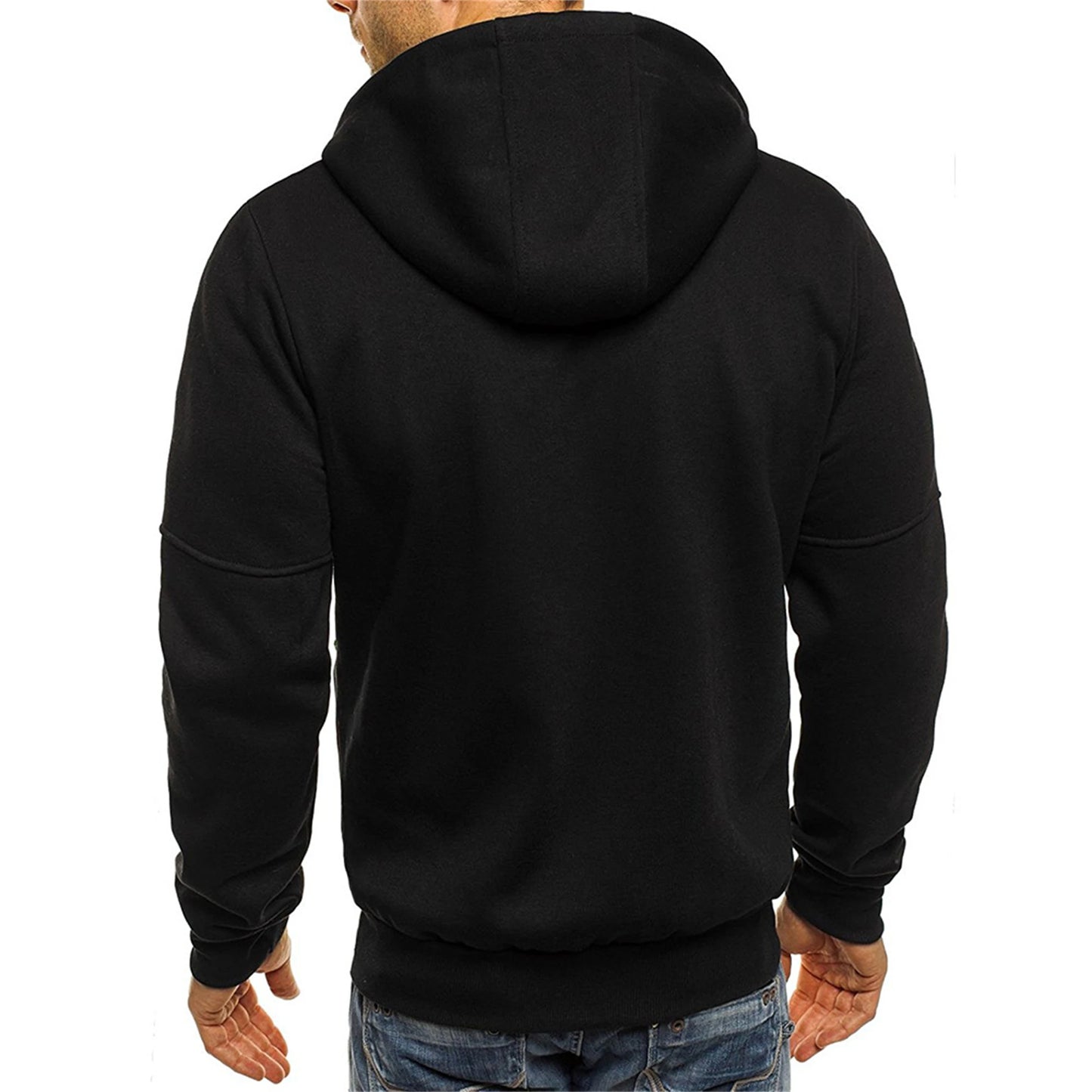 Giacca Con Cappuccio Da Uomo Tinta Unita Felpa A Maniche Lunghe Cerniera Sportiva Palestra Primavera Autunno