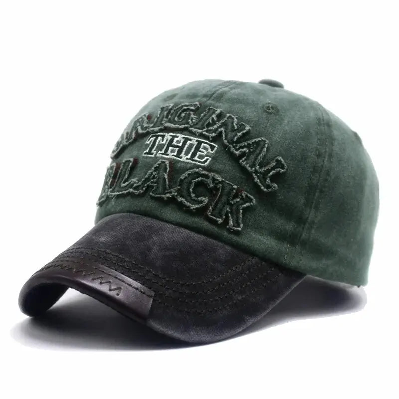Berretto Da Baseball Vintage Unisex Cotone Lavato Ricamo Lettera Nera Berretto Casual Da Esterno