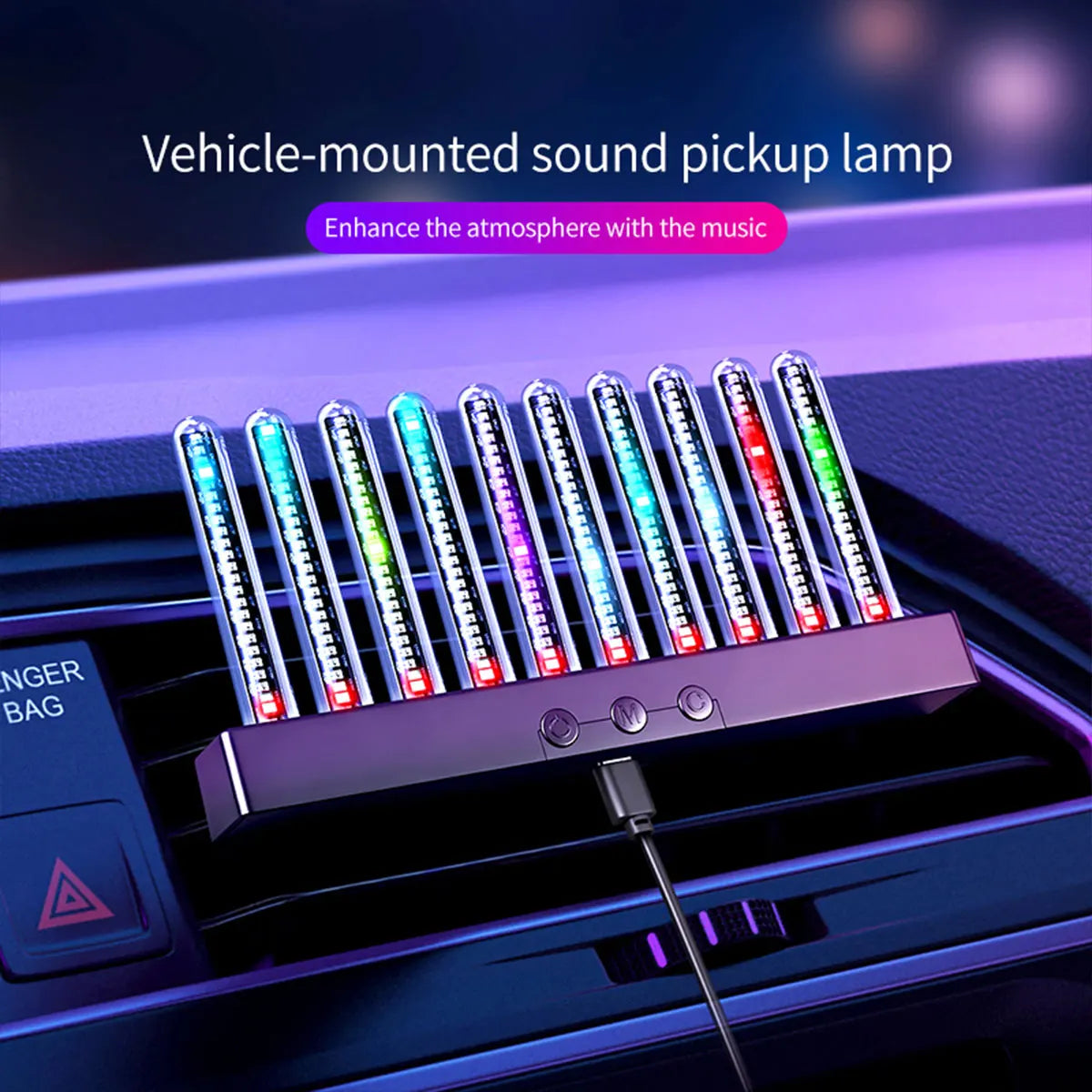 Luce Ambientale RGB Con Sensore Sonoro Striscia LED Sincronizzata Con La Musica Per Auto USB E Cruscotto