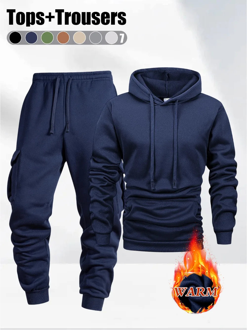 Set Autunno Inverno Da Uomo 2 Pezzi Felpa Con Cappuccio E Pantaloni Sportivi Abbigliamento Fitness Casual