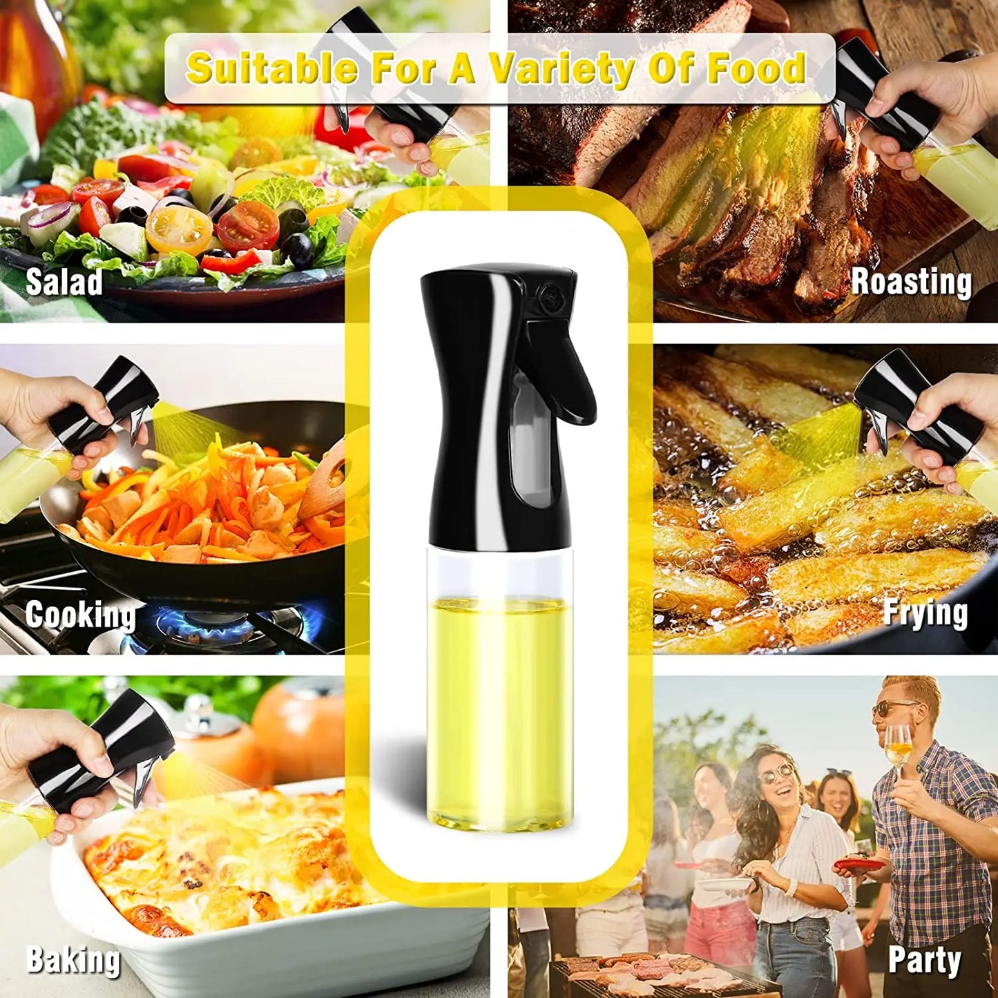 Bottiglia Spray Olio Da Cucina Riutilizzabile Ecologica In PET 200 Ml 300 Ml 500 Ml Spruzzatore Olio Di Oliva