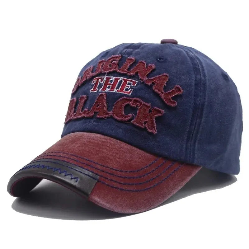 Berretto Da Baseball Vintage Unisex Cotone Lavato Ricamo Lettera Nera Berretto Casual Da Esterno