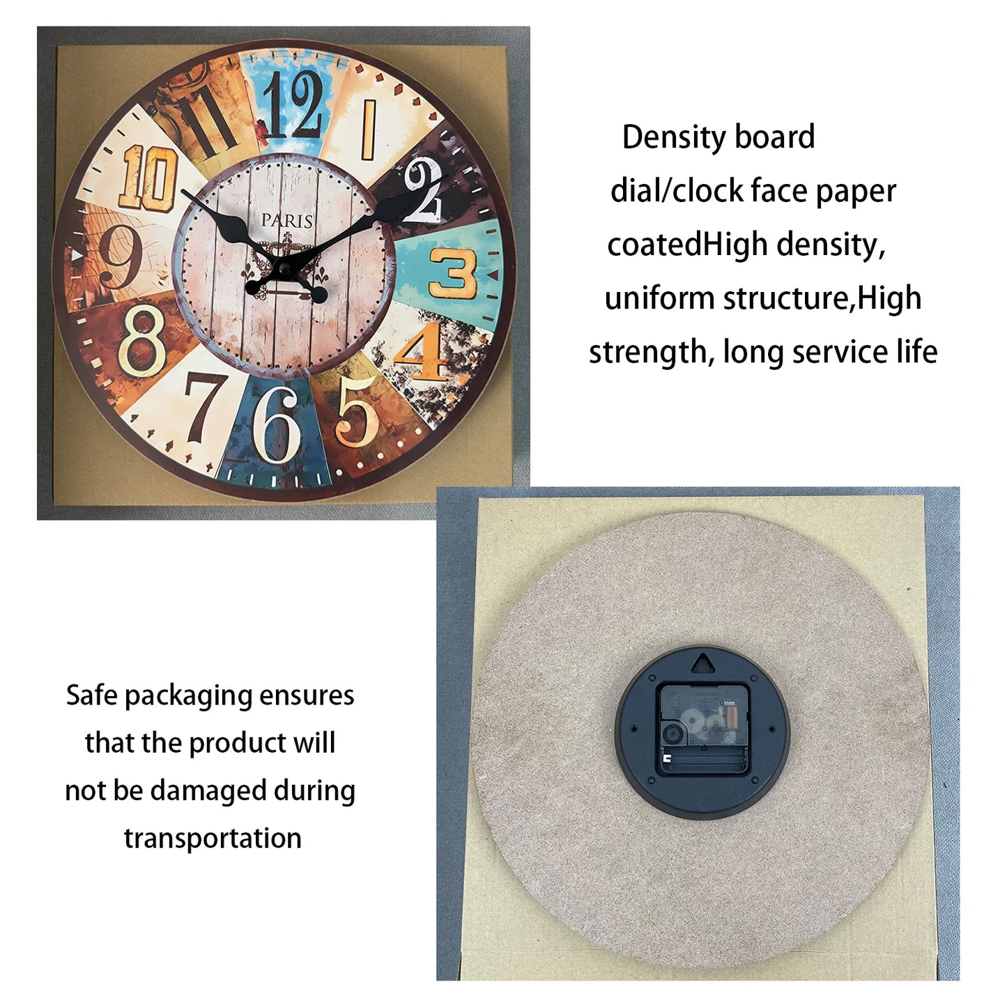 Orologio Da Parete In Legno Mediterraneo Retrò Silenzioso Quarzo Decorazione Casa Misure 10 12 14 16 Pollici Regalo