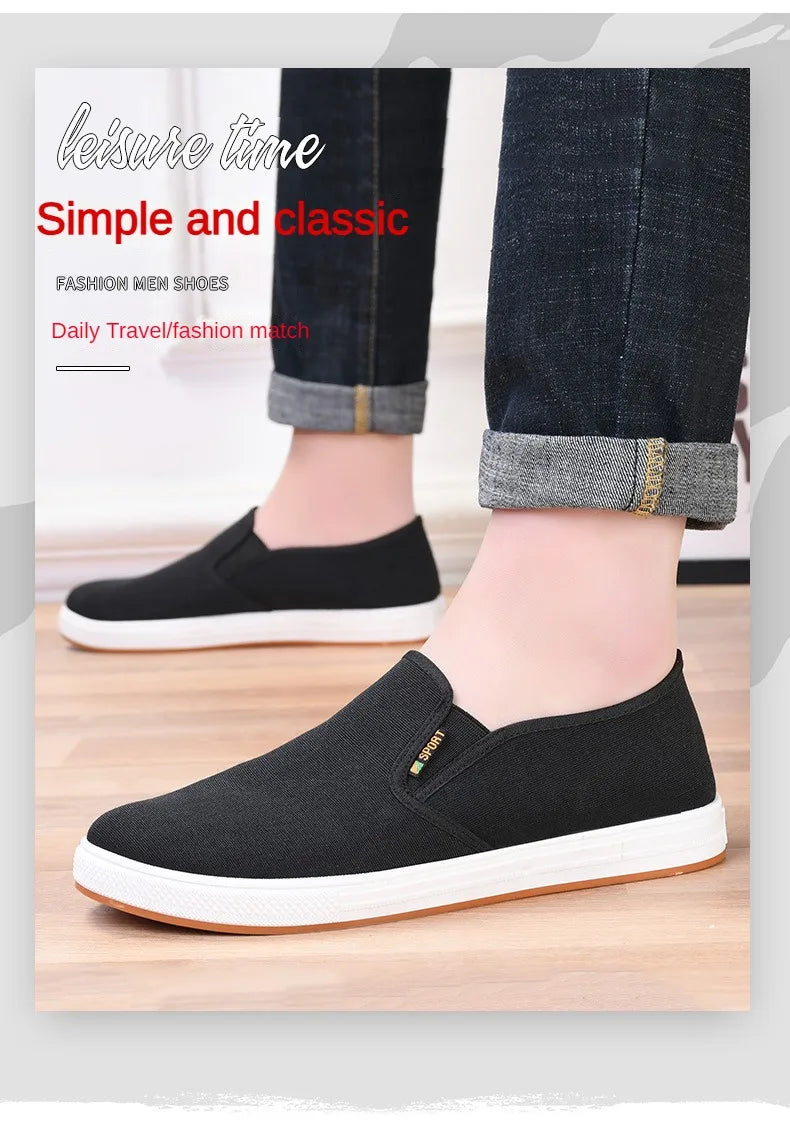 Scarpe Da Ginnastica In Tela Da Uomo Basse Leggere Vulcanizzate Slip On Casual Spedizione Gratuita A Prezzi Accessibili