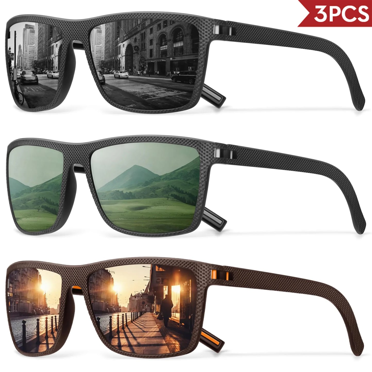 Confezione Occhiali Da Sole Polarizzati Colorati Unisex Con Scatola Di Design UV400 Per Guida Pesca E Sport All Aperto