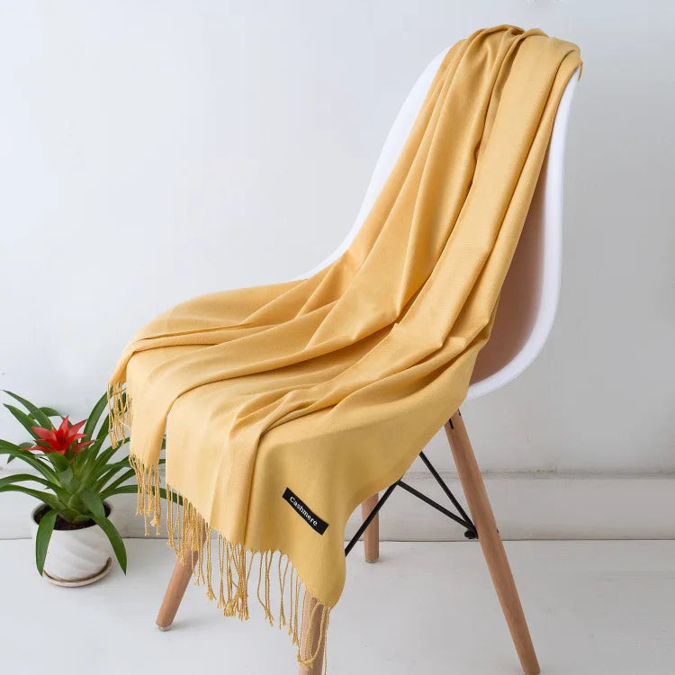 Sciarpa di Pashmina da Donna Morbida Cashmere Foulard Viaggio Ufficio Inverno Caldo Hijab Solido Avvolge Bandana