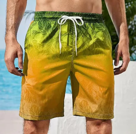 Pantaloncini da Spiaggia con Grafica Sfumata per Uomo Pantaloncini da Surf 3D Colorati e Pantaloni Corti Estivi Vacanza