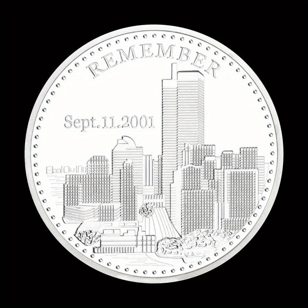 Moneta Ricordo 9.11 2001 Placcata Oro Modello Aquila Commemorativa Da Collezione Souvenir
