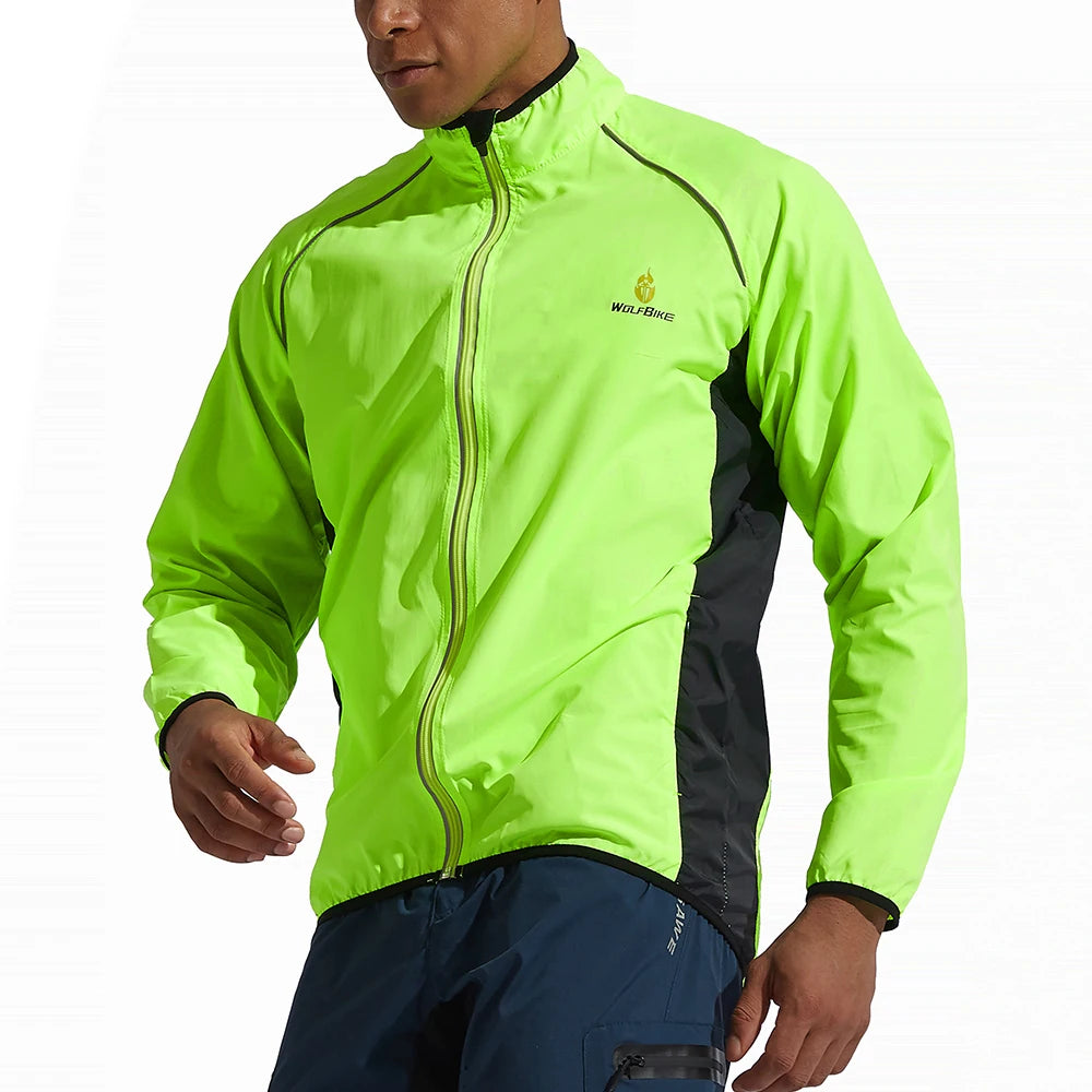 Giacca Da Ciclismo Uomo WOSAWE Antivento Impermeabile Riflettente Manica Lunga Gilet Senza Maniche Maglia Da Bici