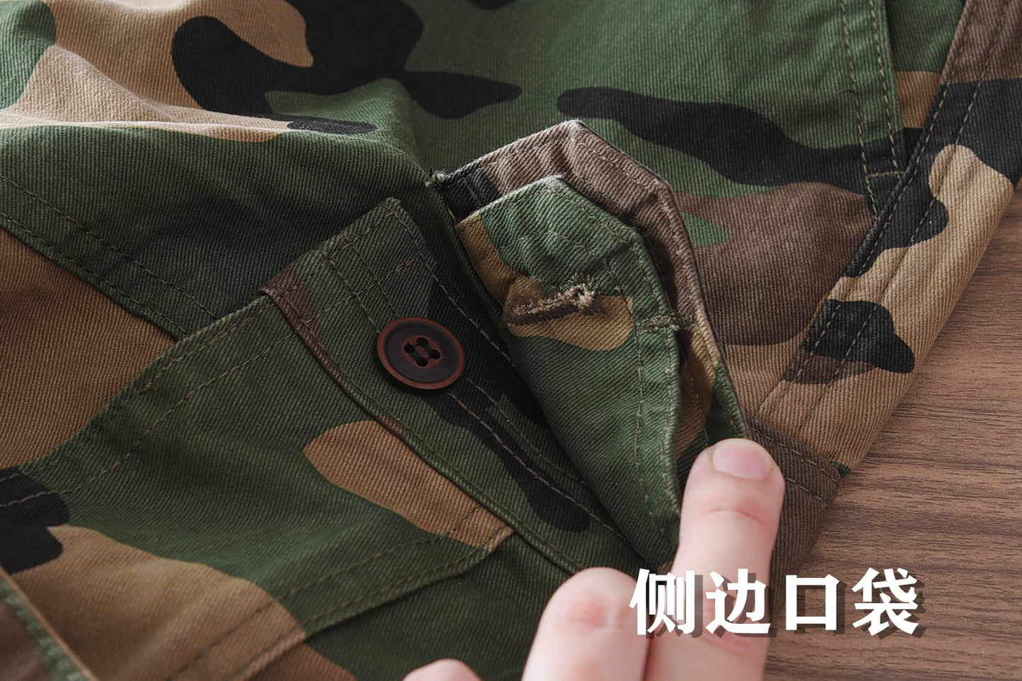 Estate New American Retro Camouflage Cargo Shorts Da Uomo In Cotone Lavato Con Multi Tasche