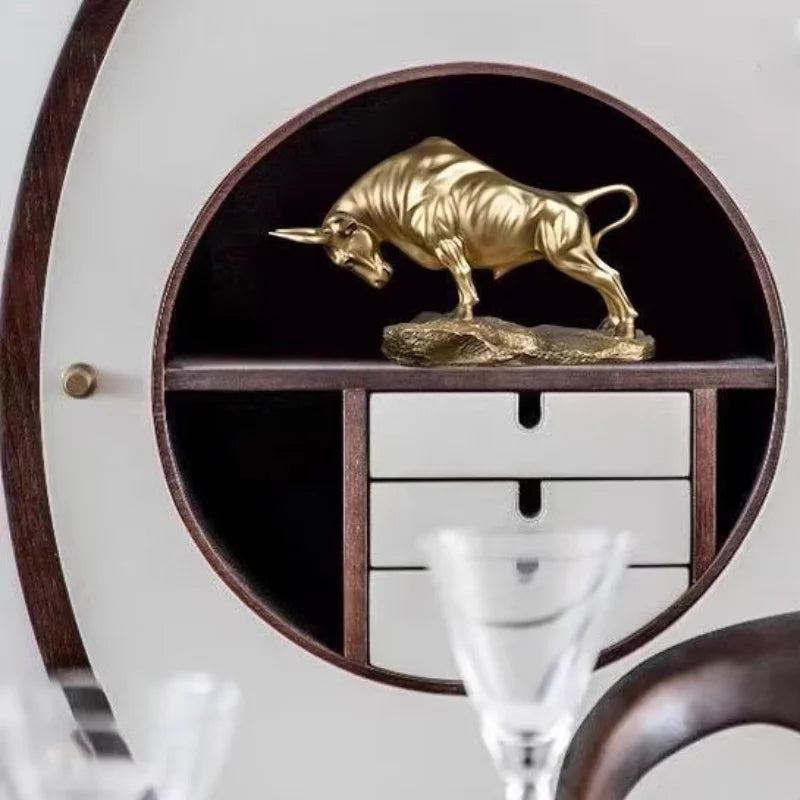 Statua di Toro Portafortuna di Lusso, Scultura Moderna per il Segno Zodiacale Toro, Decorazione da Scrivania per Uomini, Esposizione per Casa e Ufficio, Regalo Artistico
