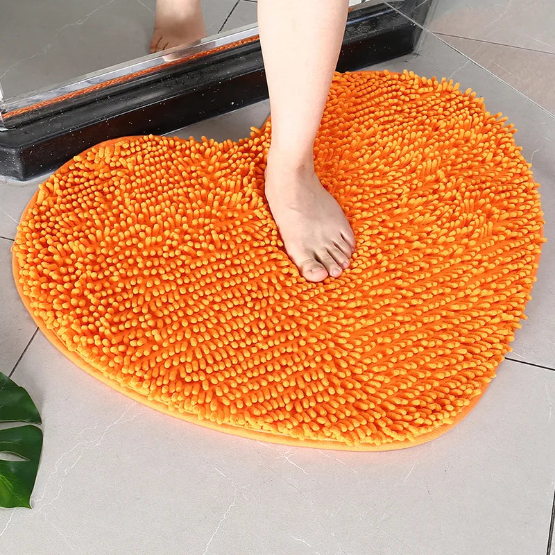 Tappetini Da Bagno Con Cuore In Ciniglia Antiscivolo Assorbente Set Da Bagno Di Lusso Spedizione Gratuita Per Casa