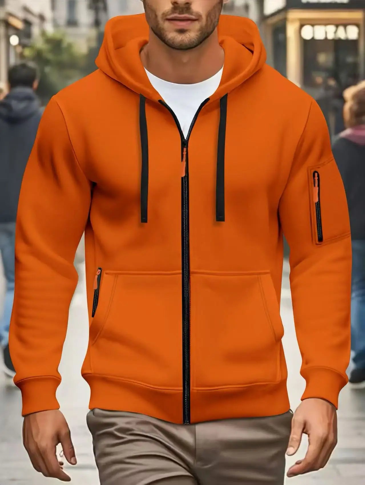 Felpa Con Cappuccio Uomo Autunno Inverno Nuove A Maniche Lunghe Tasca Con Cerniera Design Sportivo Giacca