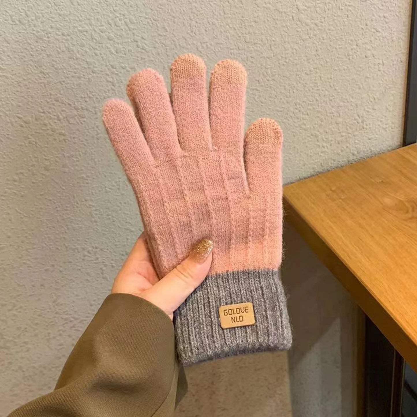 Guanti in Maglia a Trecce Donna Foderati in Pile Caldo con Touchscreen Regalo Invernale per Donna e Ragazza