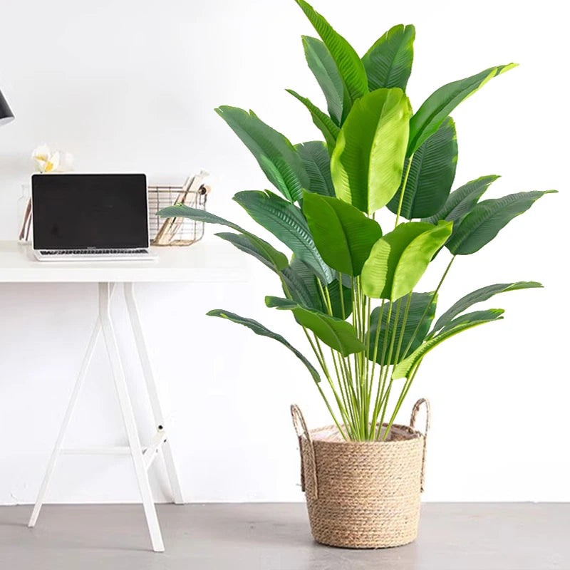Piante Artificiali Grande Palma Tropicale Banana Finte Foglie Real Touch Monstera Plastica Per Casa Giardino Decorazione