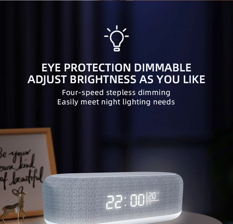 Sveglia Dock Caricabatterie Wireless Con Lampada Notturna E Termometro Da Scrivania Per iPhone 17 16 15 14 13