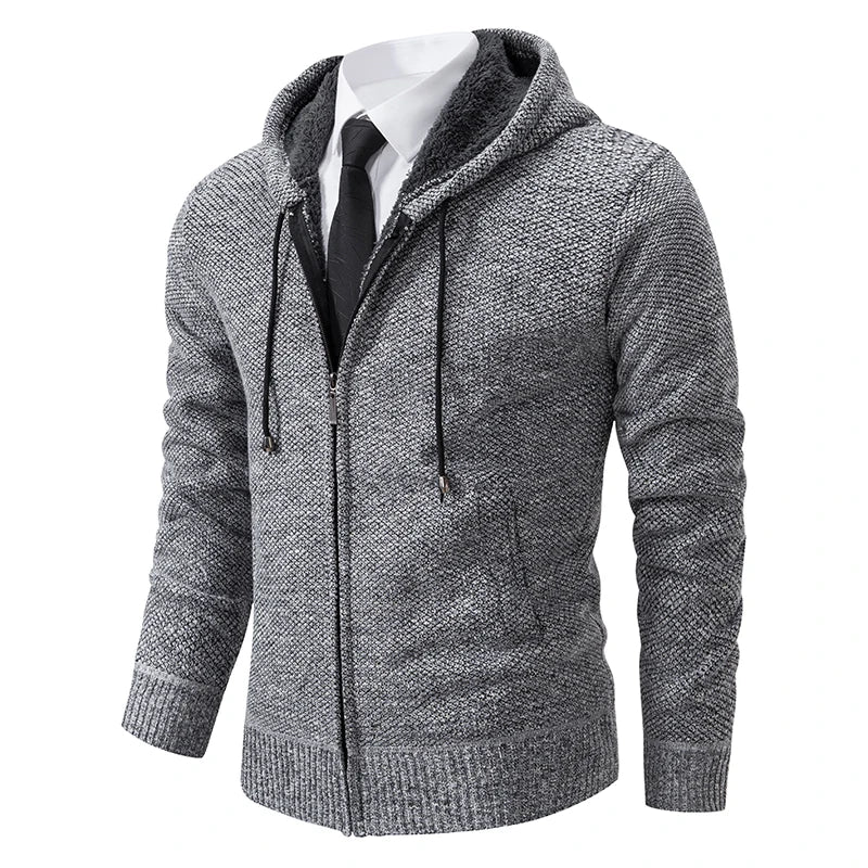 Cappotto Sportivo Casual Da Uomo In Jersey Autunno Inverno Con Colletto Alla Coreana E Cerniera Frontale In Pile