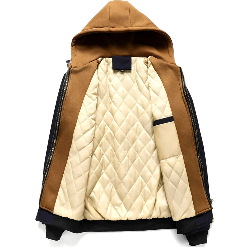 Giacca Bomber Calda Uomo Autunno Inverno Outdoor Con Cappuccio E Cerniera Termica Parka Sportiva