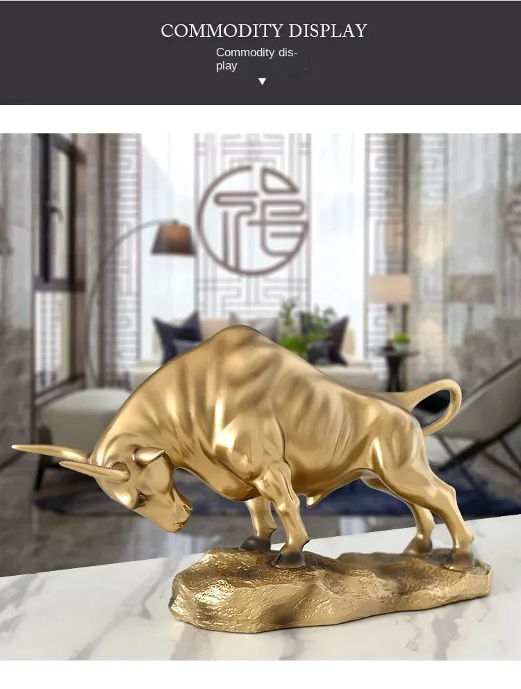 Statua di Toro Portafortuna di Lusso, Scultura Moderna per il Segno Zodiacale Toro, Decorazione da Scrivania per Uomini, Esposizione per Casa e Ufficio, Regalo Artistico