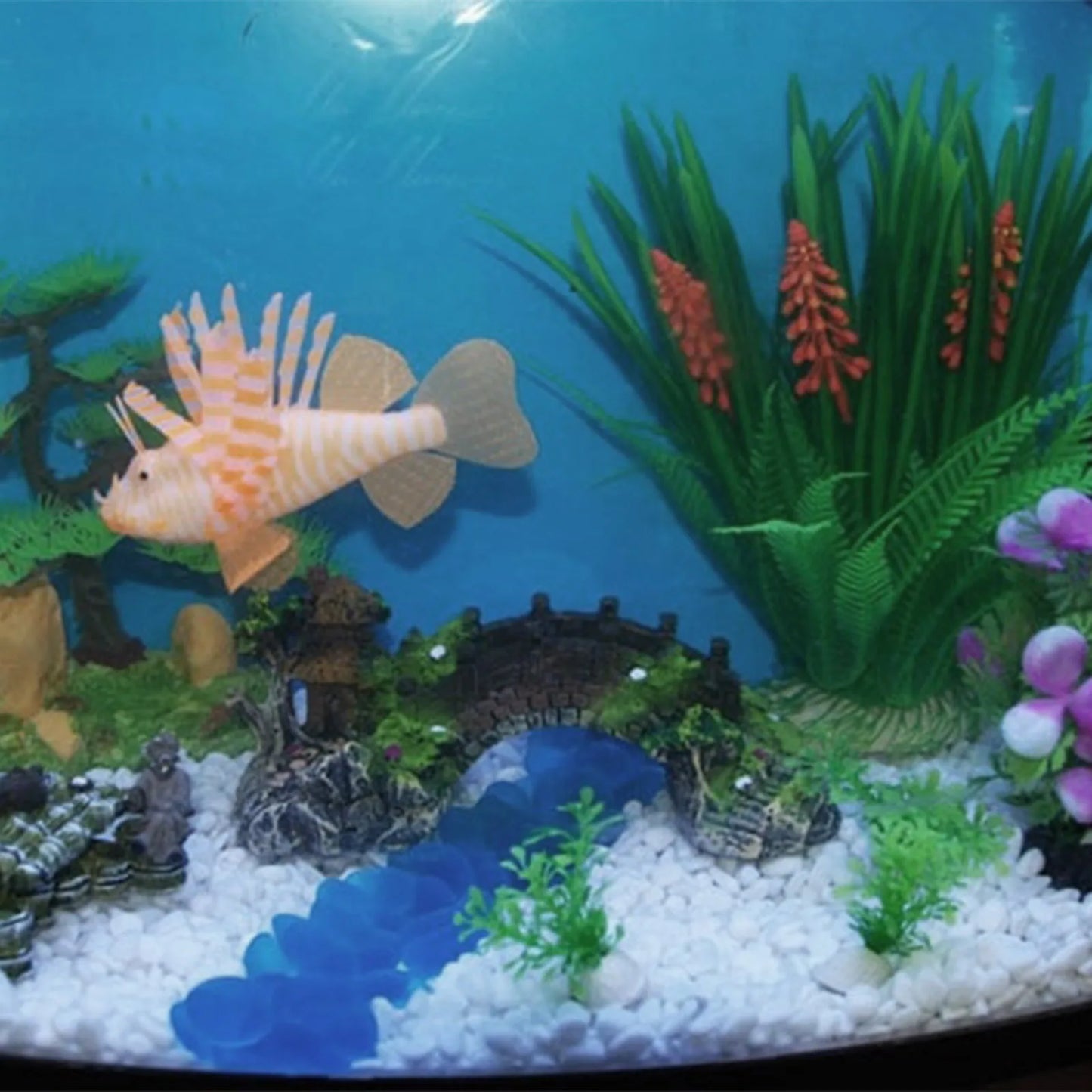 Ponte Artificiale In Resina Per Acquario Decorazione Paesaggio Con Grotta E Rocce