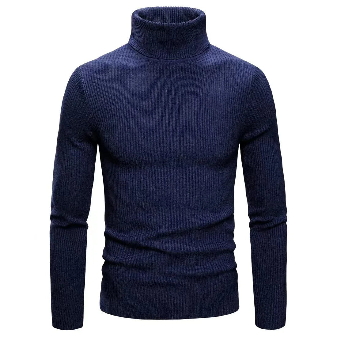 Pullover Da Uomo Dolcevita Lavorato A Maglia Solido Slim Fit Autunno Inverno Manica Intera Casual