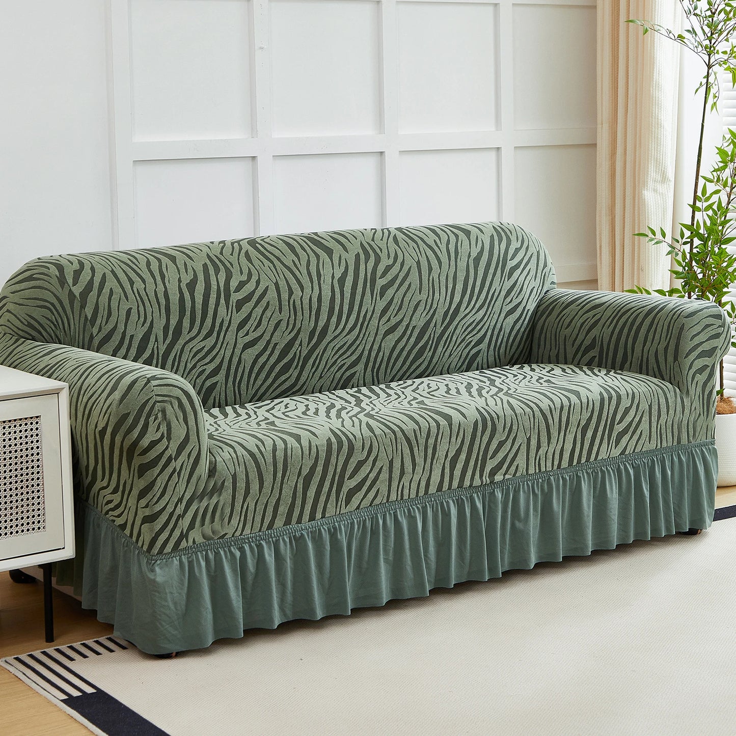 1pc Gonna Onda Cationica Copridivano Fodera per Divano Jacquard Elastico All-inclusive Protezione per Divano Regolabile Antiscivolo Universale