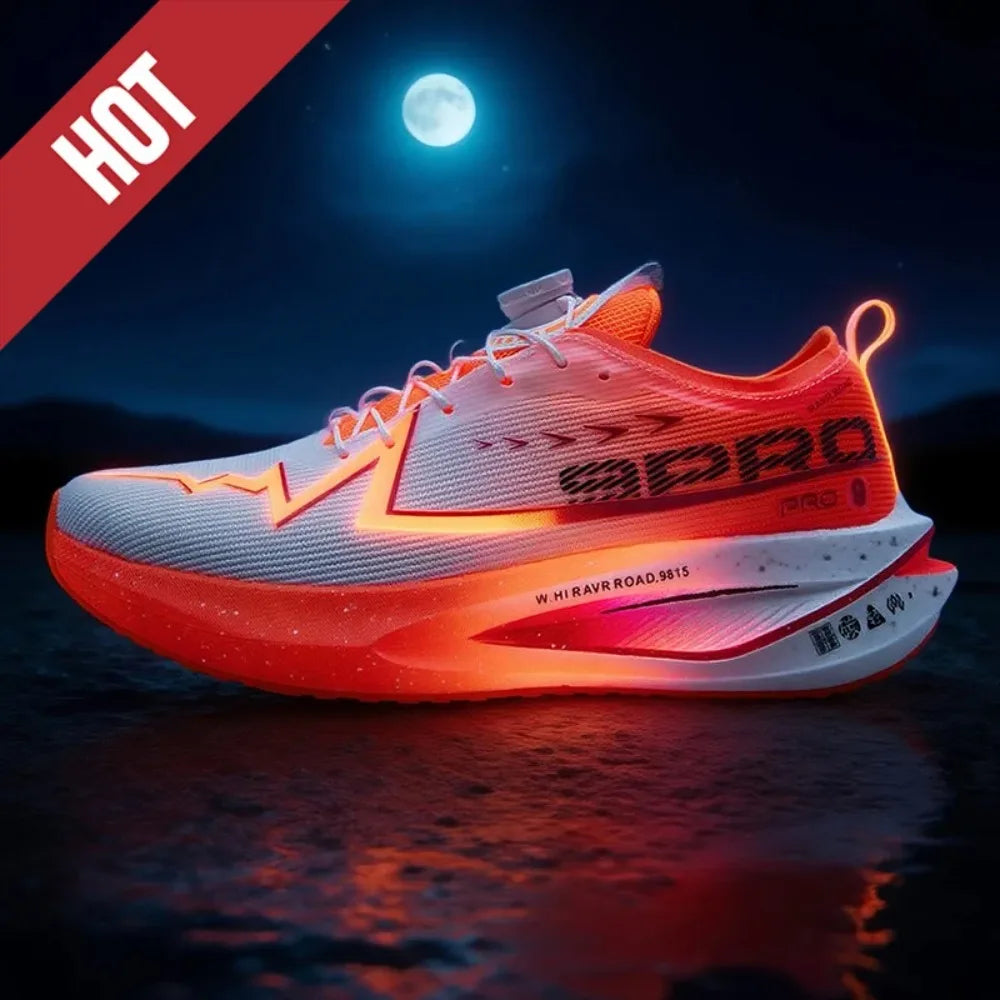 Scarpe Da Corsa Fluorescenti Con Piastra In Carbonio Per Maratona Sneakers Respiranti Leggere Per Uomo E Donna