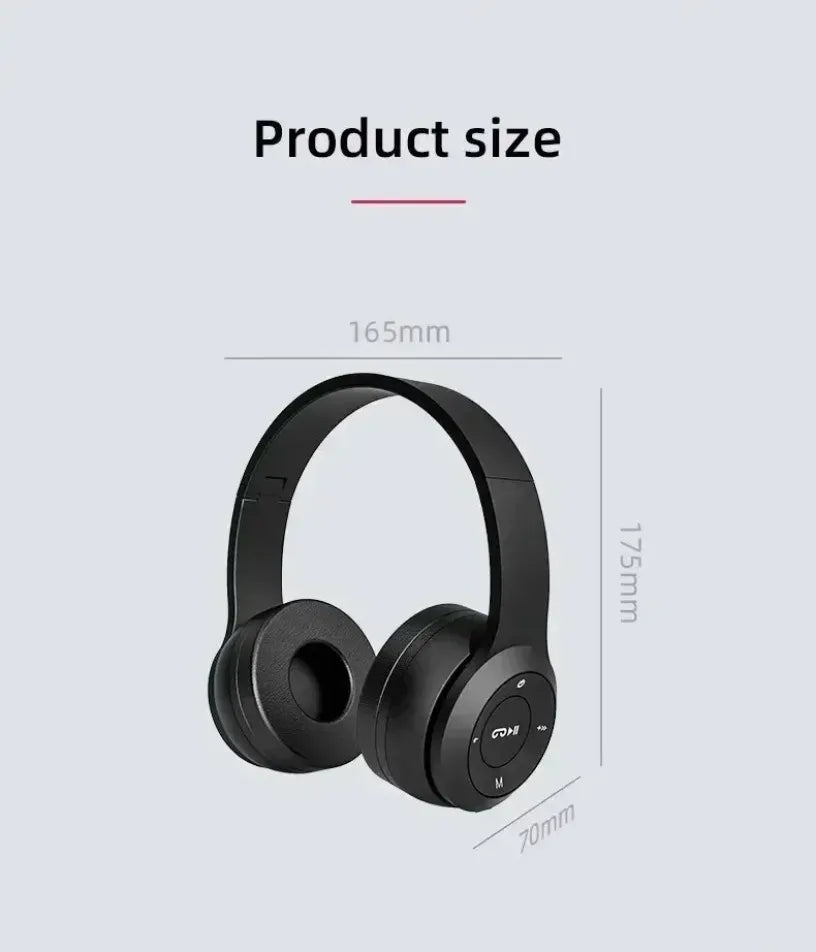 Cuffie Bluetooth P47 Con Microfono Pieghevoli HiFi Bassi Profondi Auricolari Stereo Per Smartphone TV Giochi