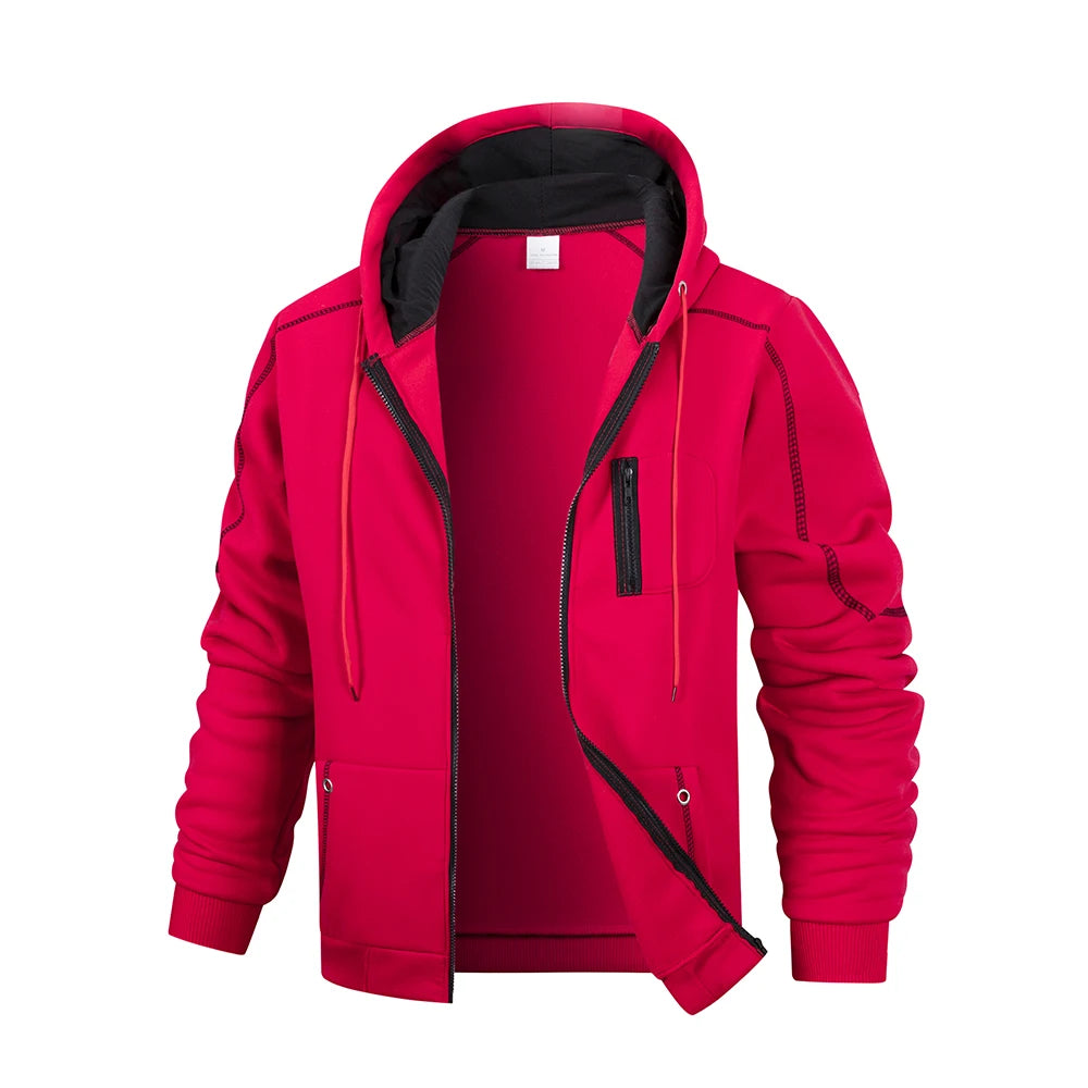 Felpa Con Cappuccio Sportiva Casual Con Cerniera Da Uomo Slim Fit Tinta Unita Cardigan Per Abbigliamento Sportivo Giacca