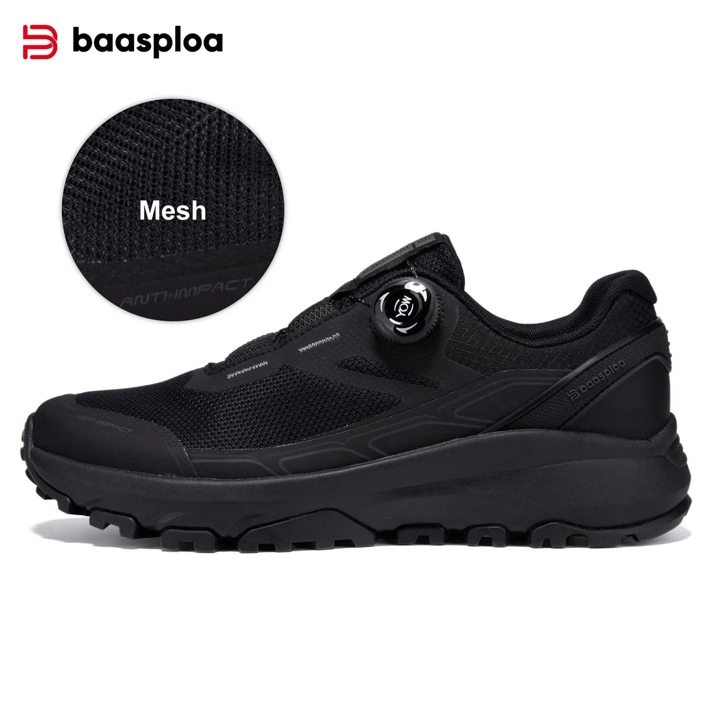 Baasploa Scarpe Da Trekking Uomo Traspiranti In Rete Antiscivolo Elevazione Comfort Outdoor