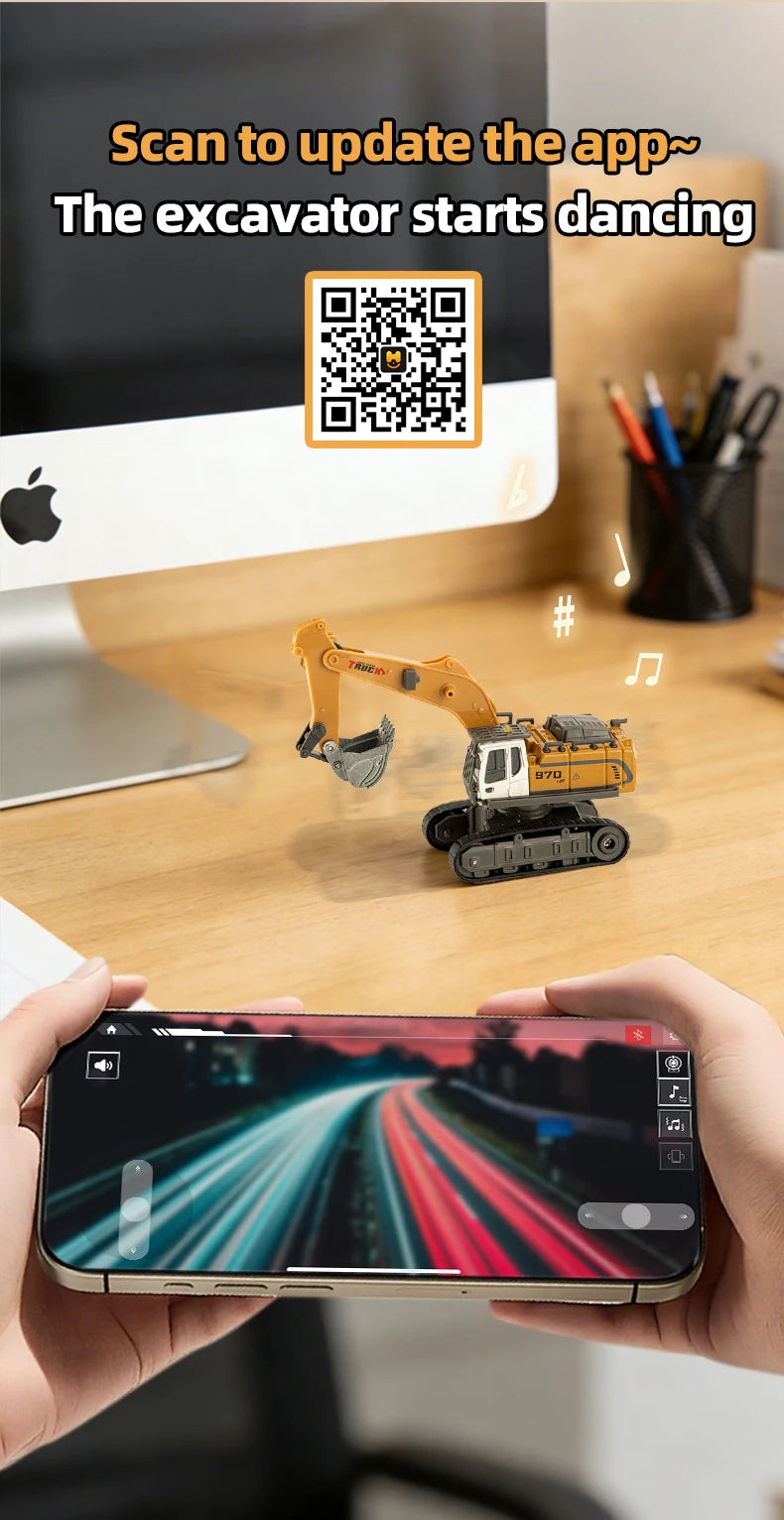 Modellino RC 1 64 ZWN Escavatore Telecomandato Camion Ribaltabile Carrello Elevatore In Lega E Plastica Per Bambini
