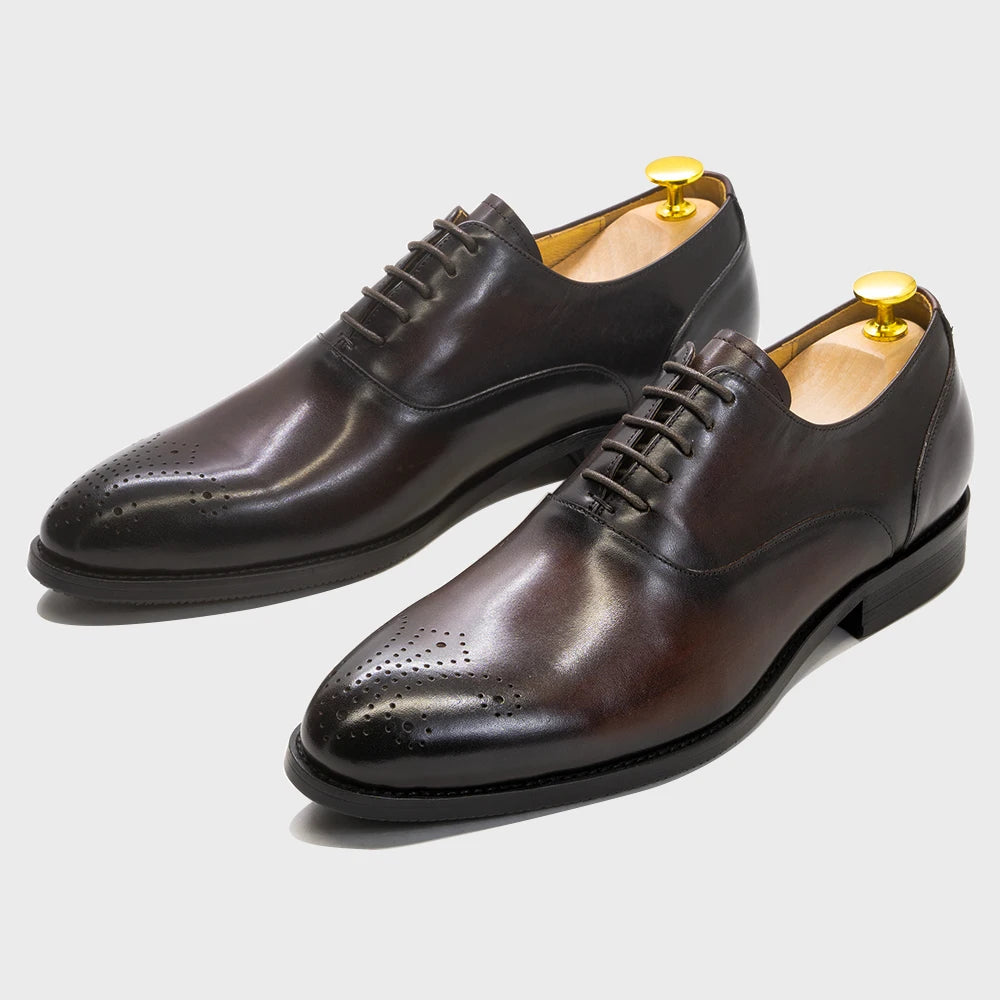 Scarpe Oxford Da Uomo In Vera Pelle Stile Classico Italiano Con Lacci Per Matrimonio Ufficio Aziendale Nere E Marroni