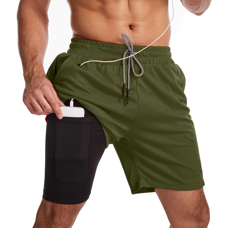 Pantaloncini Da Corsa Da Uomo 2 In 1 Palestra Allenamento Fitness Estivi 2025 Nuovi