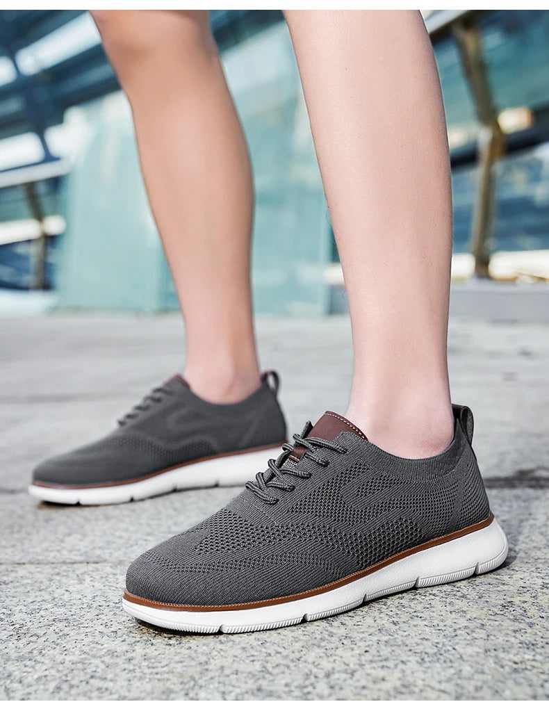 Scarpe Casual Da Uomo Traspiranti Con Cuscino Oxfords Comode Per Abito Formale In Maglia Plus Size