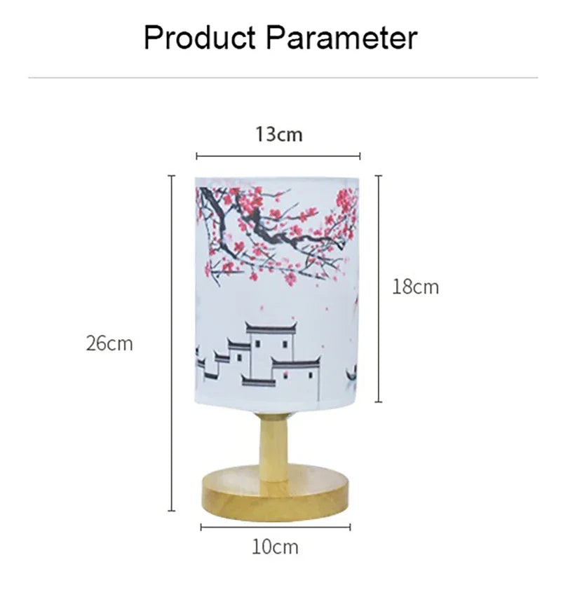 Lampada Da Tavolo Led Decorazione Scrivania Con Dimmer Spina UE Luce Notturna Per Camera Da Letto In Stile Cinese