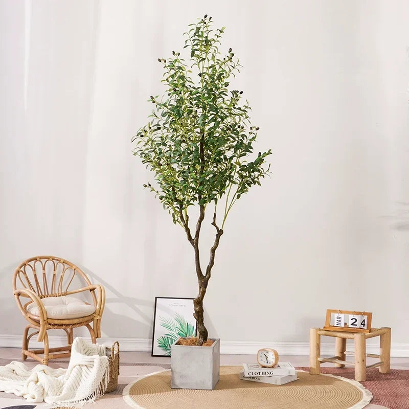 Albero Oliva Artificiale Grande Con Base Regolabile Da 60 Cm A 210 Cm Per Decorazione Ufficio E Casa
