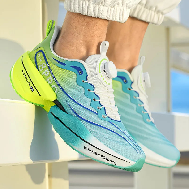 Scarpe sportive da uomo Scarpe da corsa da maratona con piastra in carbonio con palmo pieno Scarpe da tennis da coppia leggere e traspiranti in mesh Scarpe da allenamento